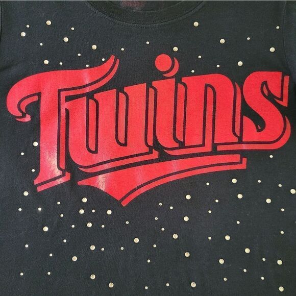 Pink Victoria's Secret Navy Minnesta Twins Embellished Crew Short Sleeve Tee - Picture 7 of 12